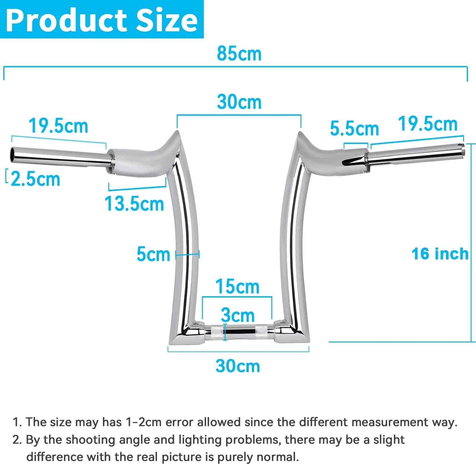 Mixed Wholesale-25mm Motorcycle Handle bar 14'' Rise 2" Ape Hanger Handlebar Aluminum Fits for Harley Motorcycle Handlebar - Image 2