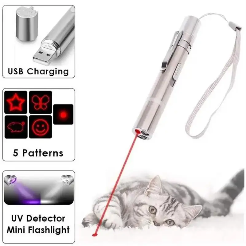 Wholesale Electronic Teasing Pen USB Rechargeable Red Dot Light Cats Training Toys Chaser Stick Interactive Pack of 2 - Image 4