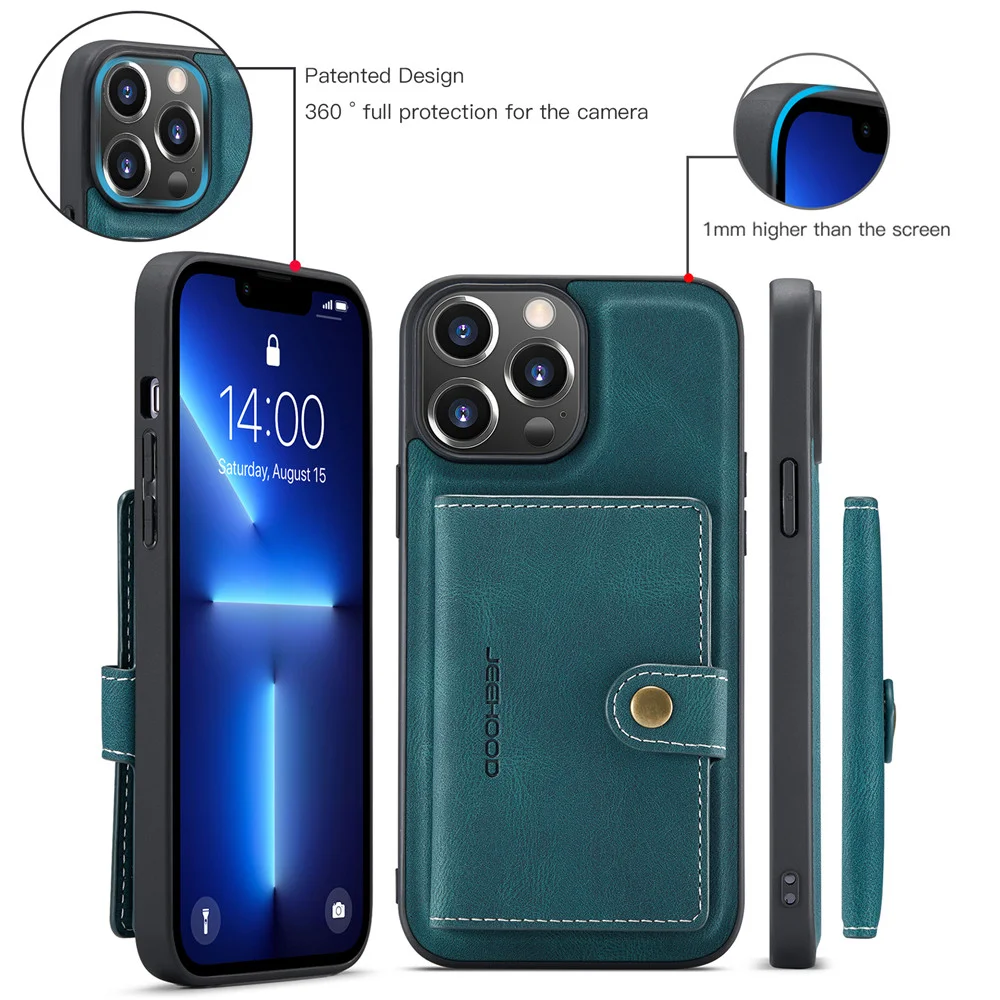 2 in 1 Detachable Magnetic Leather Case for iPhone SE Wallet Bag Card Holder Shockproof Phone Cover 13 for iPhone 12 - Image 2