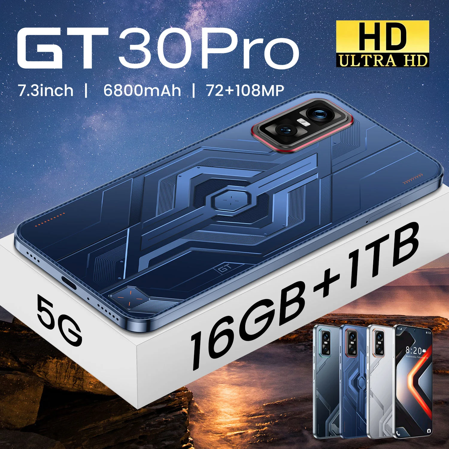 Sleek Design New GT30 Pro 16G 1TB Octa Core 5G Gaming Smartphone AMOLED 144Hz 108MP CDMA LTE 120W Quick Charge - Image 3