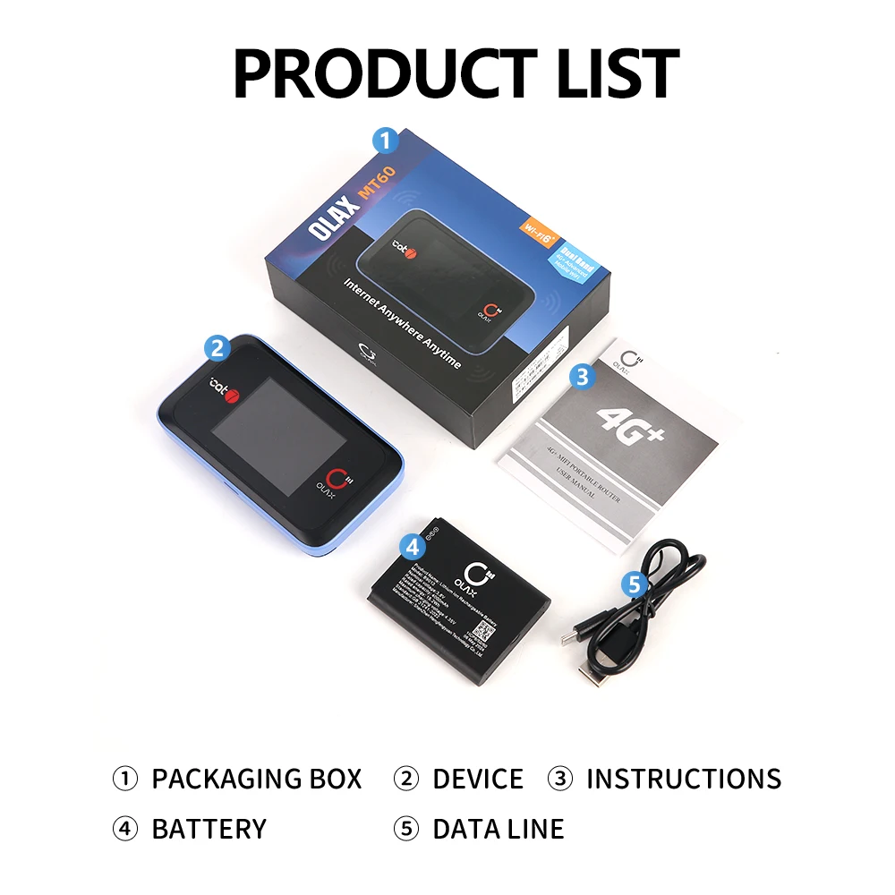 Global Version OLAX MT60 Dual Band 2.4G & 5.8G Cat7 with 2 Antennas Esim Wifi Router LTE 4G Pocket Mobile Routers Pack of 2 - Image 3