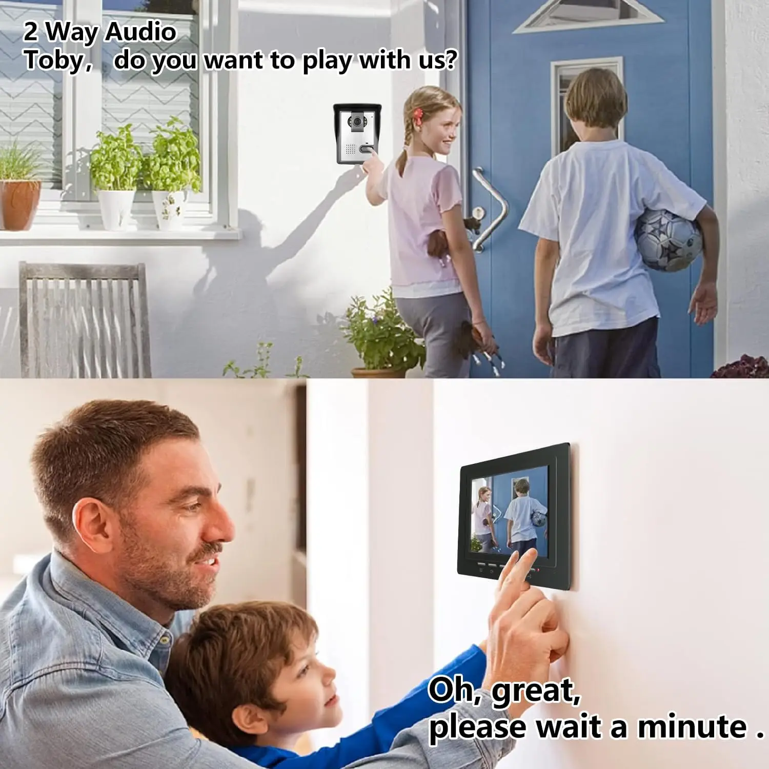 7-Inch Silver Wired Video Intercom Doorbell System Indoor Outdoor LCD Monitor for Apartment Home Security - Image 4