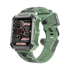 3 in 1 Reloj 35mah Earphone 400mah IPS Business Smartwatch T93 BT Calling Smart Bracelet Square Local Music Earphone