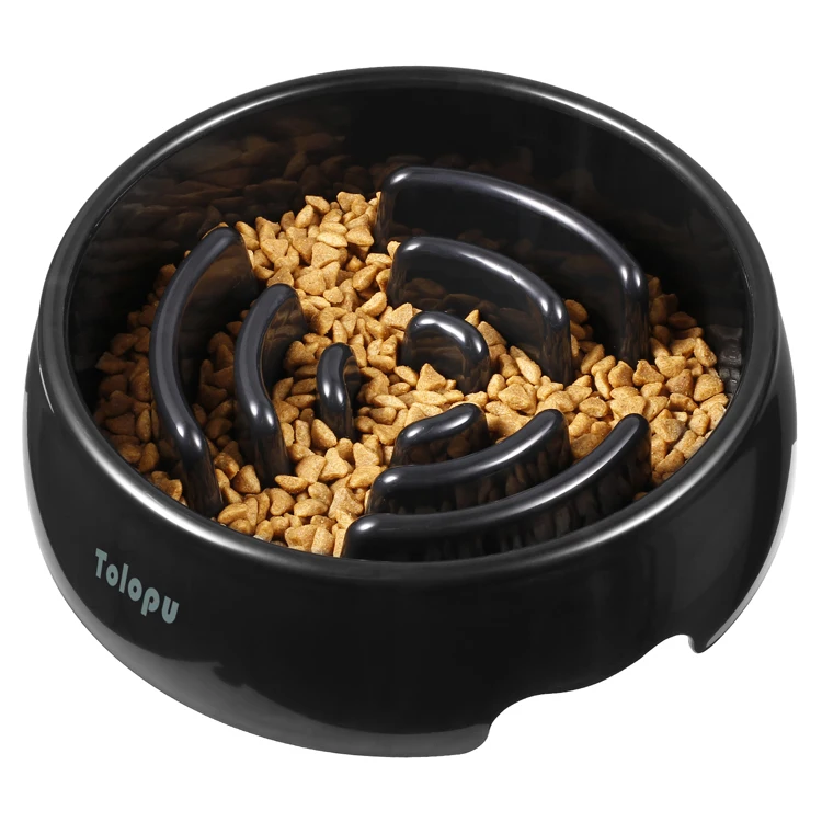 Wholesale Customization Modern Durable ABS Leak Proof Portable Solid Eco-Friendly Slow Feeder Dog Bowl Easy to Clean Pack of 2