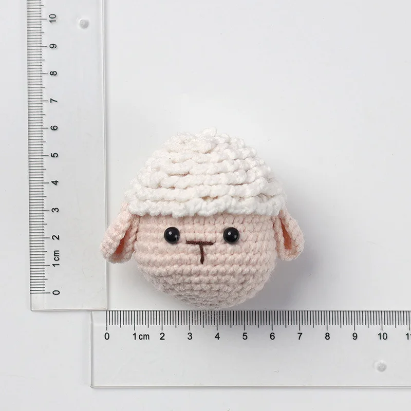 Handmade Wool Crocheted Rabbit Sheep Cat Santa Claus Key Pendant Finished Novelty Gift Desktop Ornament Pack of 10 - Image 3