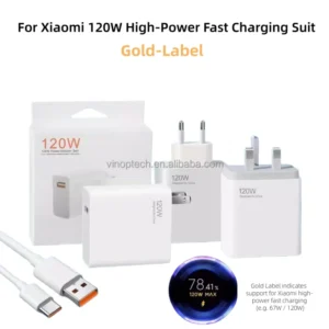 120w 67w Usb-A Wall Charger with 6a Type c Data Cable Us Eu UK Fast Charging Phone Charger Set for xiaomi Pack of 5