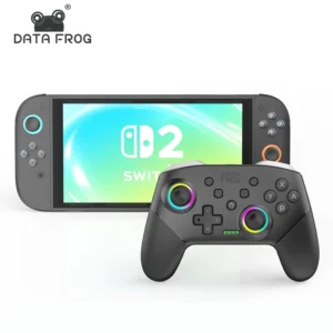 DATA FROG Wireless Controller for Switch 2/Switch OLED/Lite Console Pro Gamepad Joystick with 1000mAh Battery Turbo Function Pack of 2