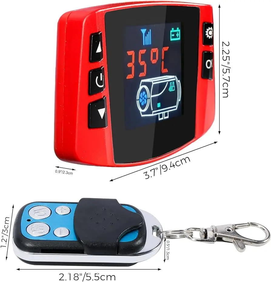 Diesel Heater Controller, diesel air Heater LCD Display Screen, with Remote Control, Suitable for 12V/24V2KW, 5KW, 8KW - Image 2