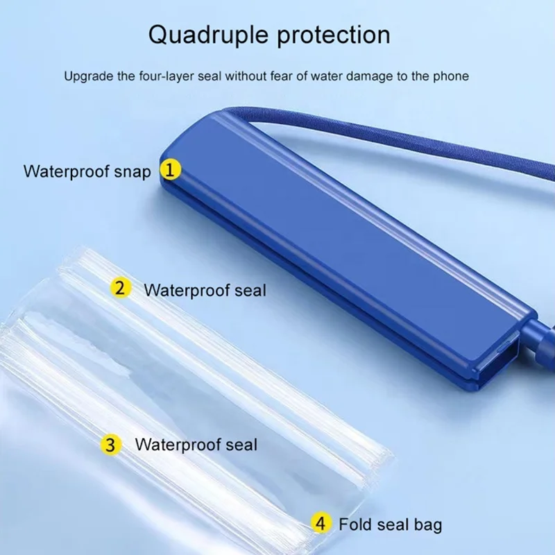 Waterproof Phone Pouch Dry Bag Universal Case TPU PU Leather Mobile Phone Bag for Swimming Pack of 20 - Image 2