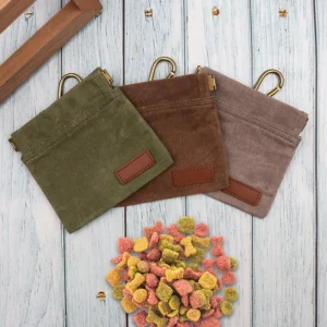 Portable Durable Canvas Dog Treat Pouch with Puppy's Name 5 Color Options Novelty Training Pouch Bag for Puppies Pack of 2