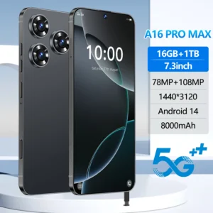 I16 Phone 16 Pro Max 5G 7.3 Inches 16GB+1TB Deca 108MP Rear Camera LTE Cellular English