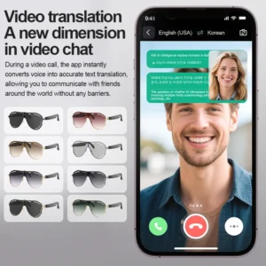 A17 Large Frame Smart Sunglasses Photochromic Lens for Bluetooth Audio Ai Translation Sun Protection