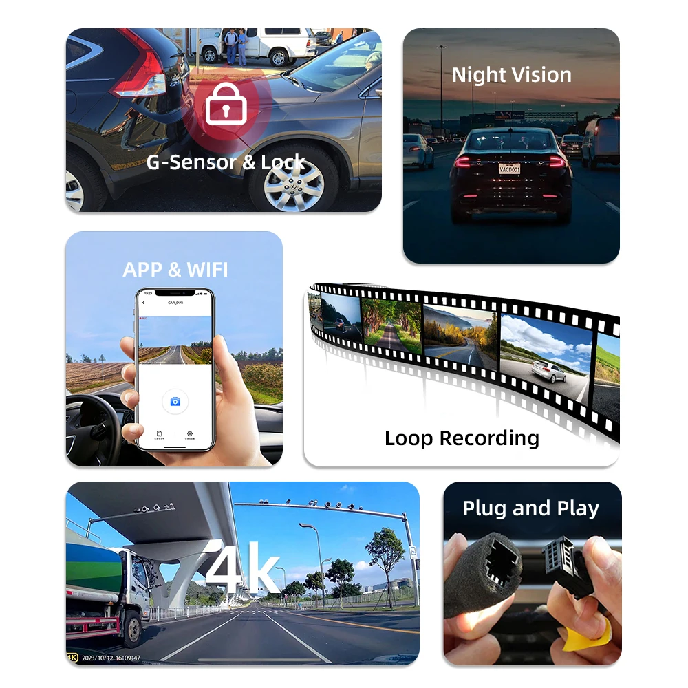 4K Video Recorder Dash Cam BMW F-Chassis 1/2/3/4/5/7 Series/X1-X7 2160P UHD Built-in WiFi App Control Night Vision Recording - Image 3