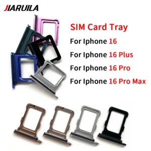Dual Single SIM Card Tray Pro Max Holder Adapter Memory Tray Sim SD Card Holder Adapter Phone Spare Parts for Iphone 16 Plus Pack of 100