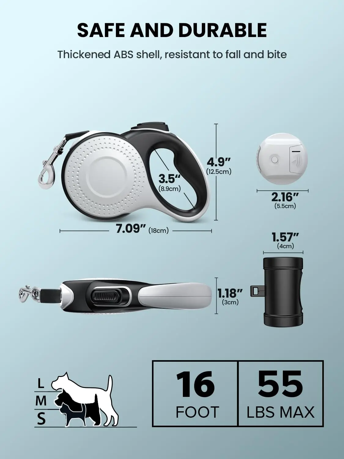 Factory Top Seller Custom Logo Nylon Pet Accessories Automatic Retractable Led Light Dog Walking Leash With Poop Bag Wholesale Pack of 10 - Image 2