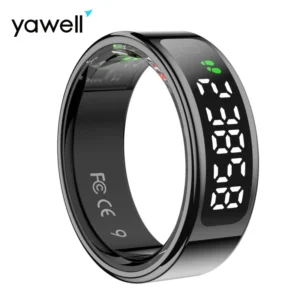 Yawell R11 ODM Payer Touch Screen Digital Display Smart Rings Heart Rate Fitness Health Tracker Smart Rings for Android IOS Pack of 2