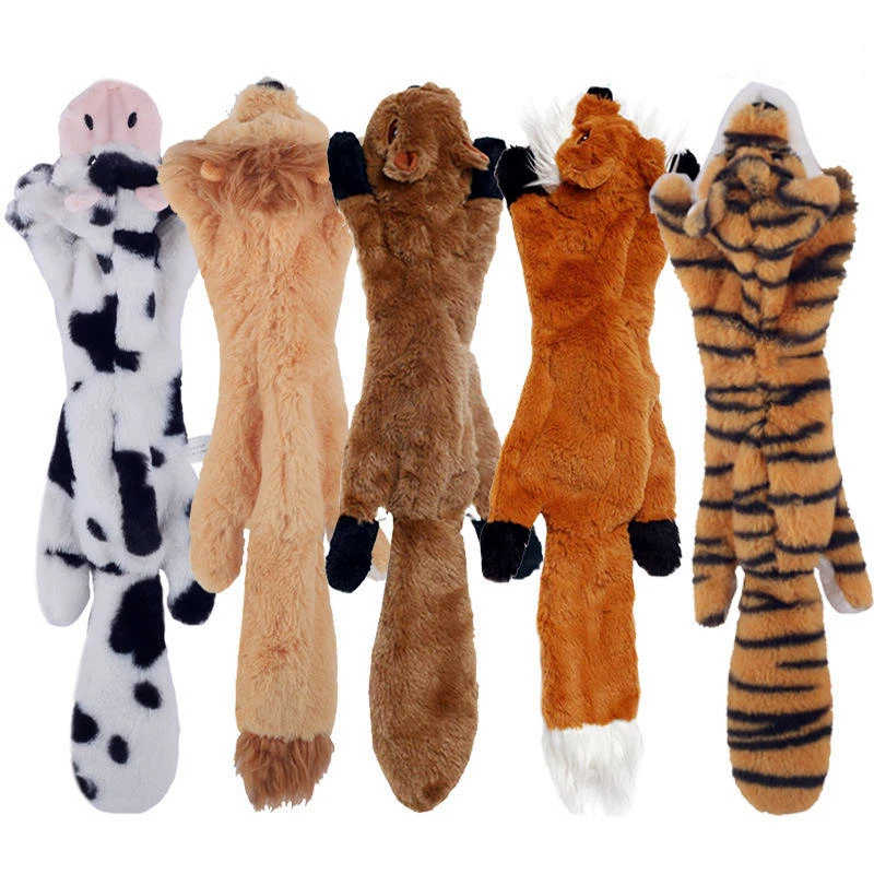 Joysing Indestructable Dog Toys No Stuffing Dog Squeaky Toys Dogs Plush Cute Animals Natural Puppy Toys Pack of 10