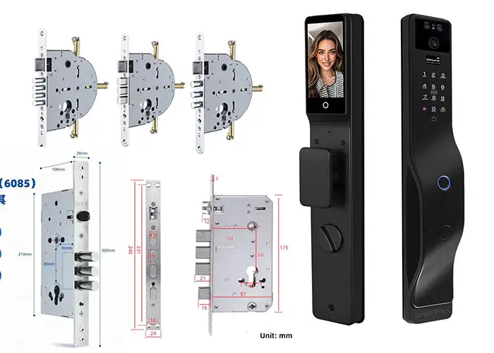 Face Recognition Smart Door Lock Israel Mortise Wifi Fingerprint Cerradura Tuya Inteligente Digital Lock With Camera for Home - Image 3