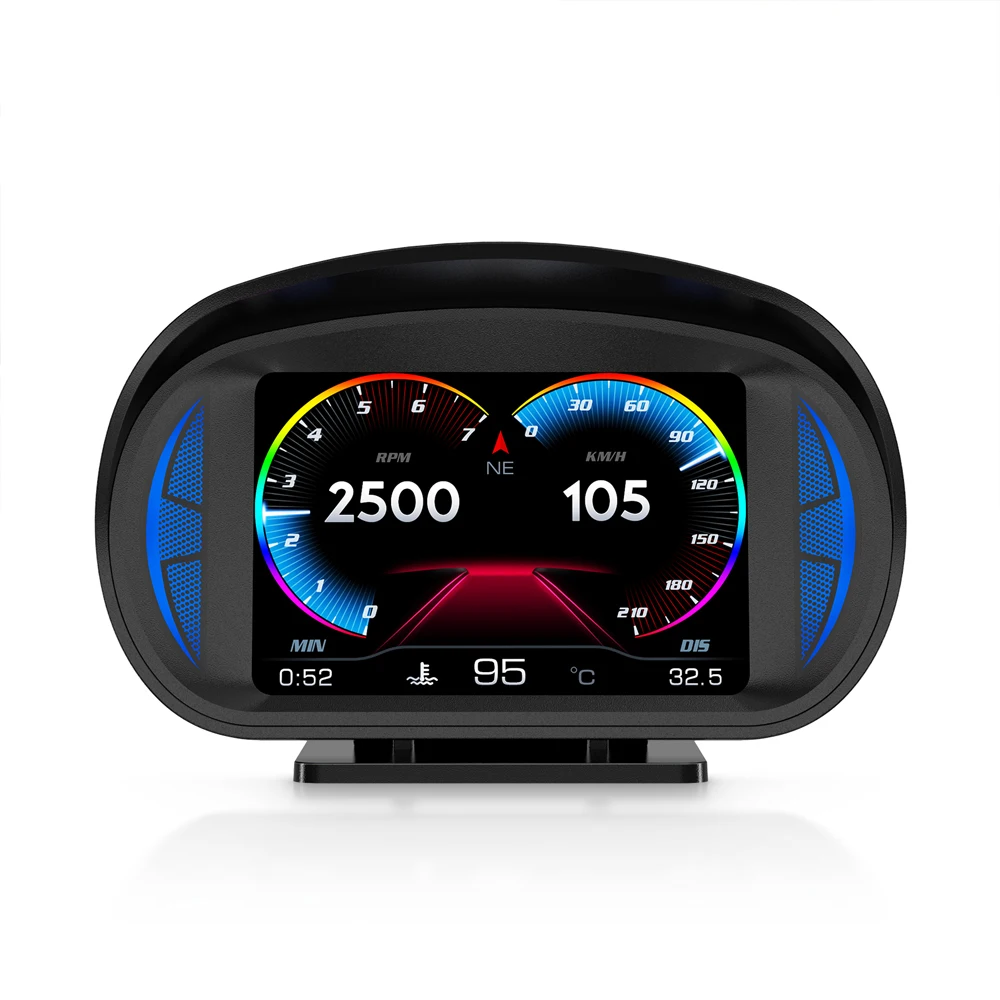 Universal OBD2+GPS Smart Gauge 3.5Inch Screen HUD P2 Head up Display Smart Digital Instrument OBDII Speedometer