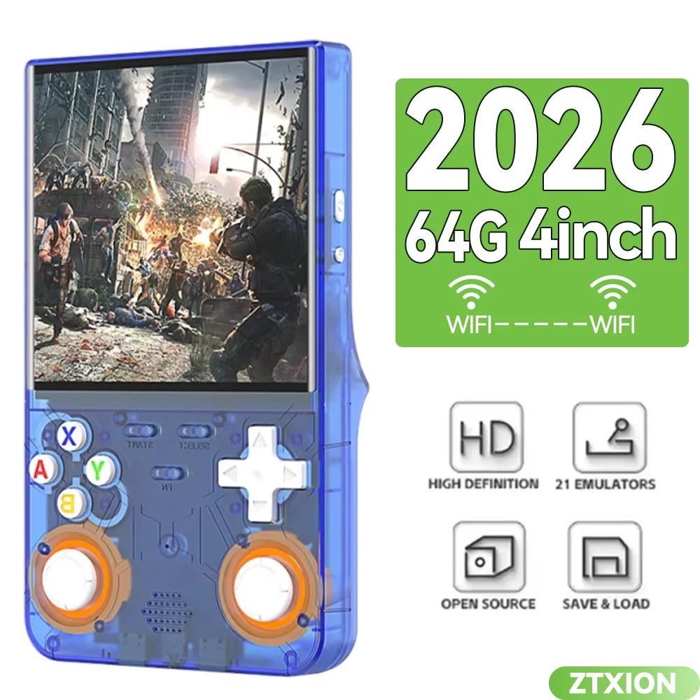 NEW R36Ultra 128GB Retro Handheld Game Console System 40000 Games 4 Inch IPS Screen Portable Pocket Video Player Game Kid Gift