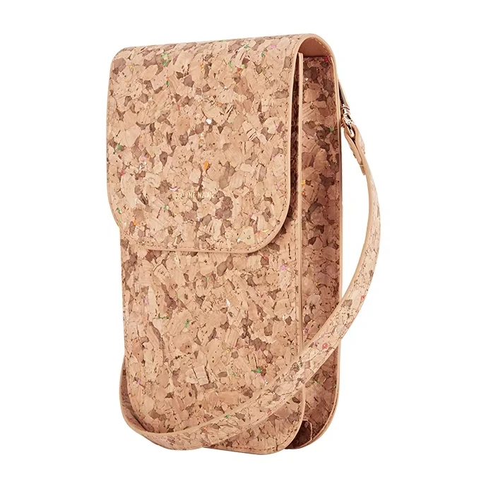 New Trending Ladies Wallet Women Sling Shoulder Mobile Purse Bags Wholesale Fashion Recycled Natural Cork Crossbody Phone Bag