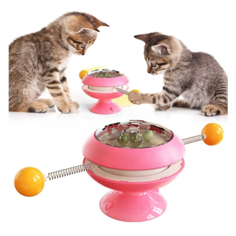 Manufacturer Wholesale High Quality Interactive for Toys Spiral Springs Turntable Tower IQ Stick With Mint Ball Cat Puzzle Toy - Image 2