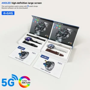 Pro 5G Smartwatch with OLED Display IP67 Waterproof GPS Enabled HD Camera Video Calls Apps Downloadable 3 Silicone Watch Straps