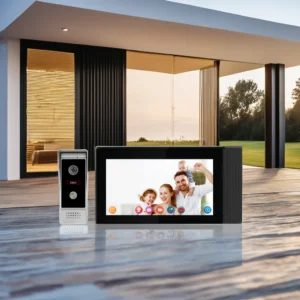 ABE Video Doorbell Intercom System 7" Monitor Video Door Phone Kits Wired Video Door Entry System IR Night Vision Camera Unlock