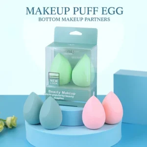 Wholesale 2-Piece Set of Colorful Beauty Teardrop Olive Cut Bevel Makeup Sponge Drop Pattern Cosmetic Puff Pack of 10