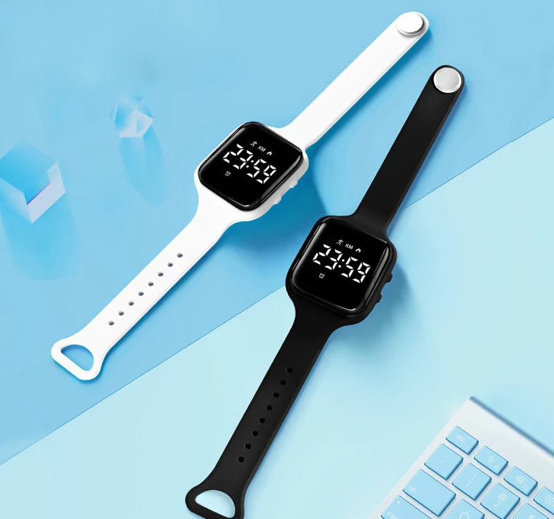 Kid Silicone Led Display Electronic Vibrating Alarm 3D Pedometer Digital Watch Fitness Wristband Smart Sport Bracelet Pack of 2 - Image 4