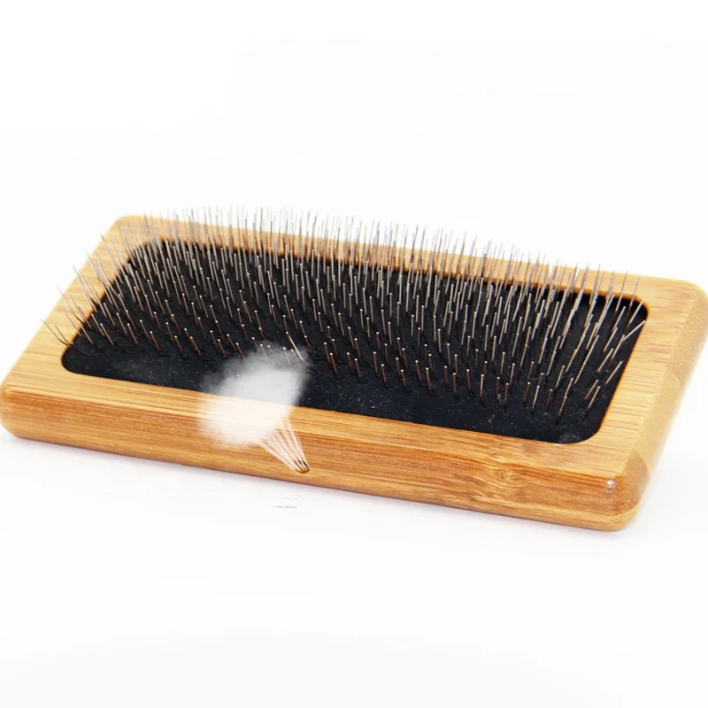 Factory Wholesale Custom Logo Bamboo Wood Pet Pin Brush Cat Dog Grooming Slicker Brush Pack of 50 - Image 3