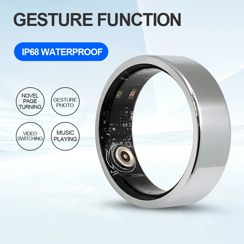 New R06 Health Smart Ring Finger Fitness Tracker Heart Rate Blood Oxygen Monitor IP67 Waterproof App Control Android Pack of 3 - Image 4