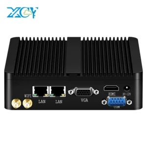 XCY Dual Lan Mini PC J1900 Quad Core 2 RS232 COM Micro Barebone System Fanless Industrial Computer