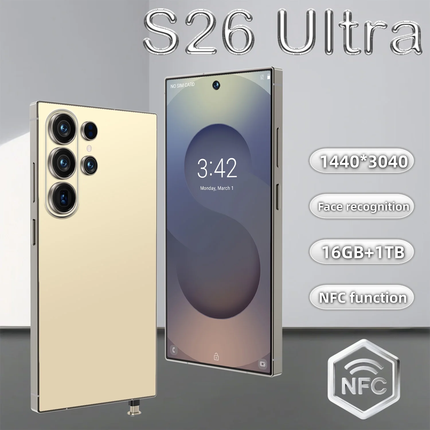 Big Battery New High Quality Mobile Phone S26 ultra 16GB + 1TB 5G NFC Smartphone 7.3inch Screen Mobile Phone - Image 4