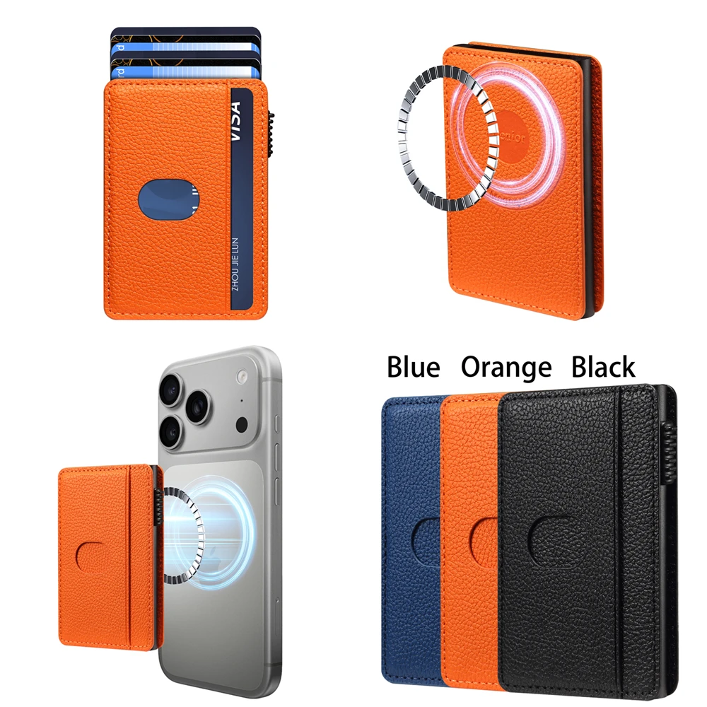 Rough Lychee Texture Leather Card Case Portable Wallet Mobile Bags Compatible for Apple IPhone17/16/15/14/13/12 Series Pack of 10 - Image 2