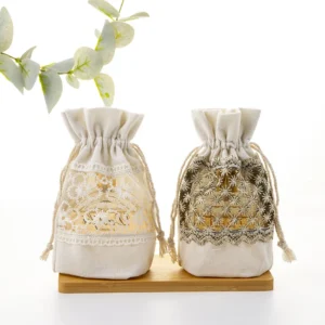 Custom Pattern Durable Birthday Gift Present Drawstring Bag Small Storage Bag with Double Drawstrings Pack of 50