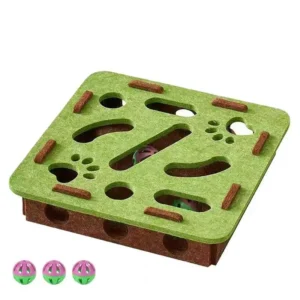 Dropshipping Removable Multifunctional Eco-friendly Cat Toy Interactive Puzzle Felt Durable Maze Box for Indoor Cats Solo Play Pack of 2
