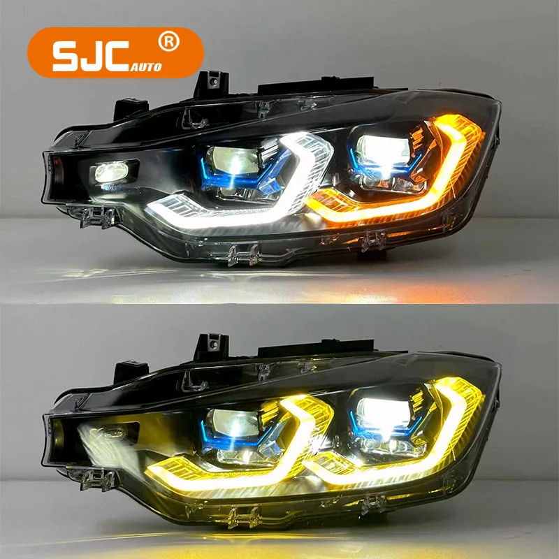 SJC Laser Double Color Headlights for BMW 3 Series F30 F35 Upgrade to X5 Style Laser Headlights Front F30 Headlight