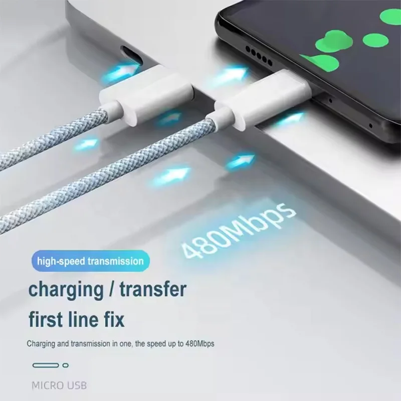 Wholesale 3ft 6ft Braided PD 20W Fast Charger Sync Data Cable Usb C to 8Pin IOS Charging Cable 13 12 11 Pro Max for iPhone 14 Pack of 10 - Image 4