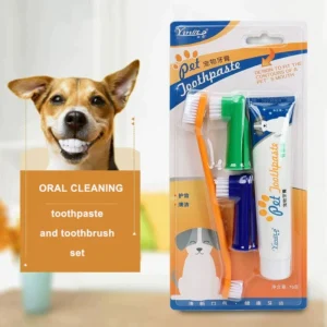 Dog Dental Hygiene Care Tool Kit Cat Teeth Cleaning Brushes Set Pet Toothpaste and Toothbrush Set