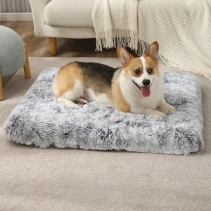 Non-slip Orthopedic Luxury Pet Bed Winter Warm Removable Washable Plush Memory Foam Pet Mat for Indoor with Removable Cover Pack of 2