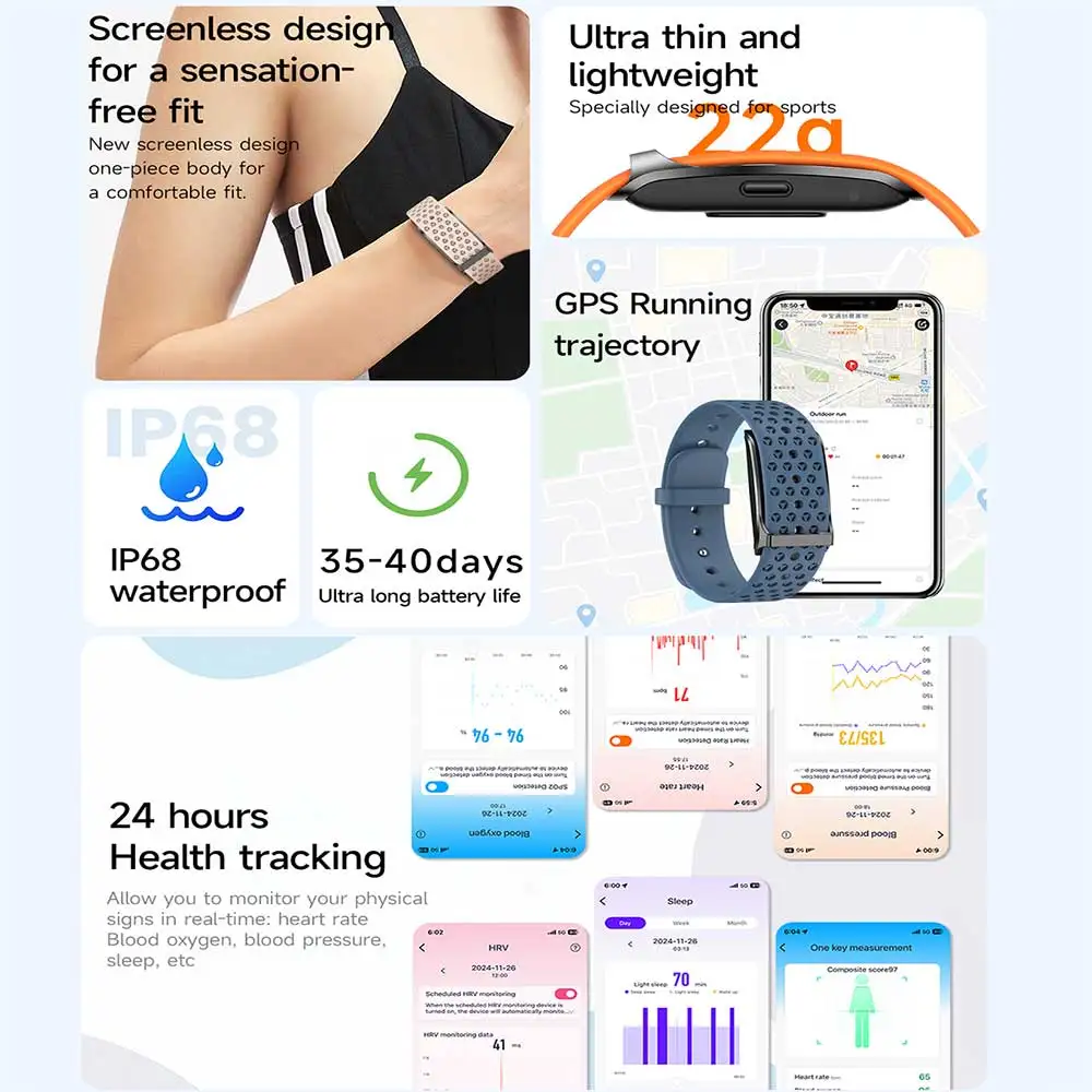 Health Tracker Heart Rate Blood Pressure Vibration Alert Android Ios Compatible Smart Bracelet Band Pack of 10 - Image 4
