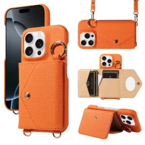 High Quality Wallet Phone Cases PU Leather Back Magnetic Cover 16 15 Multifunctional Cell Phone Crossbody Bag for iPhone 17 Pack of 2