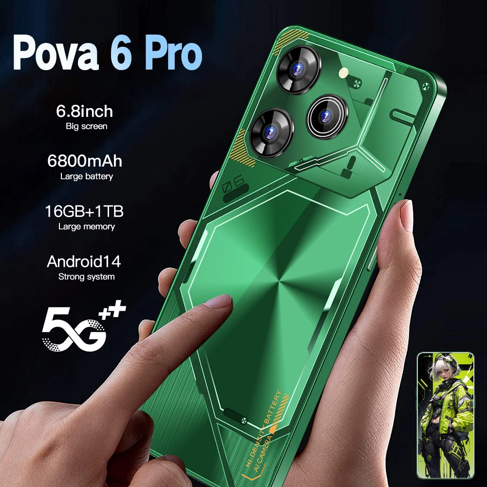 Pova 6 Pro Phone 5G Smartphone with 16GB RAM 1TB Storage Long Battery Life Dual SIM Compatibility Android 14 OS - Image 2