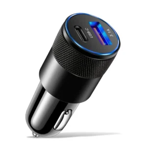 18W Mini USB Quick Car Charger 15W 3.1A Type C PD Dual Port Fast Charging Phone Car Socket Adapter
