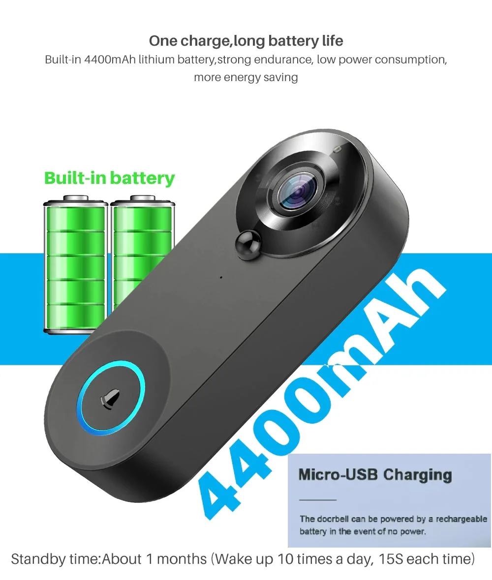 Tuya WiFi HD 1080P Video Doorbell Smart Wireless Doorbell High Definition Security Camera Ring Doorbell Pack of 2 - Image 4