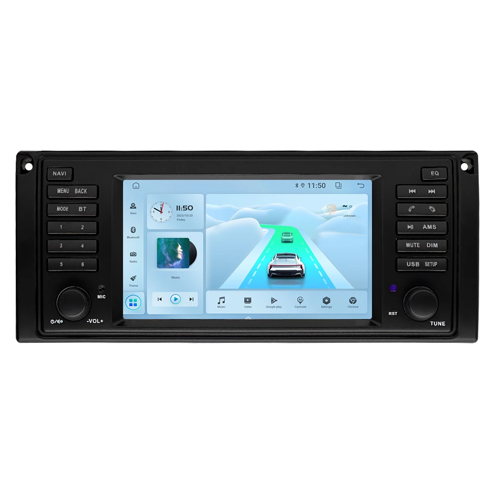 7 Inch Carplay Audio for BMW 5 Series E39 X5 E53 Video Player GPS Autoradio Multimedia Android 15 Auto Play 2 Din DSP Audio