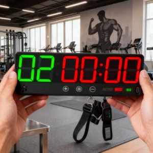 CHEETIE CP50A Green Red Small Home Gym Timer Clock Stopwatch Workout Interval Timer Rechargeable Battery ABS Dumbbell Accessory