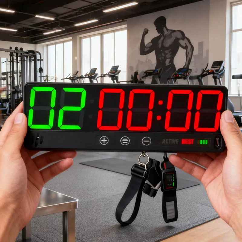 CHEETIE CP50A Green Red Small Home Gym Timer Clock Stopwatch Workout Interval Timer Rechargeable Battery ABS Dumbbell Accessory