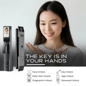 Secure Digital TUYA Smart Lock Camera Doorbell Aluminum Alloy Multi-Unlock (Card/Key/Password/Fingerprint/App) Wi-Fi Enabled